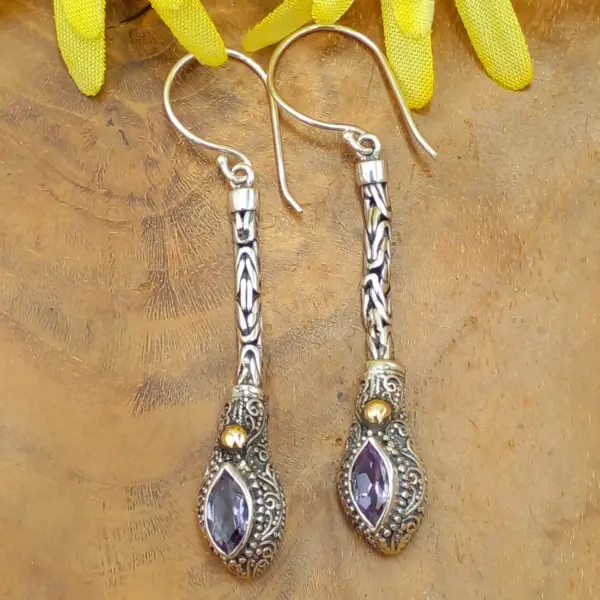 Anting Juntai Perak Permata Asli E1693