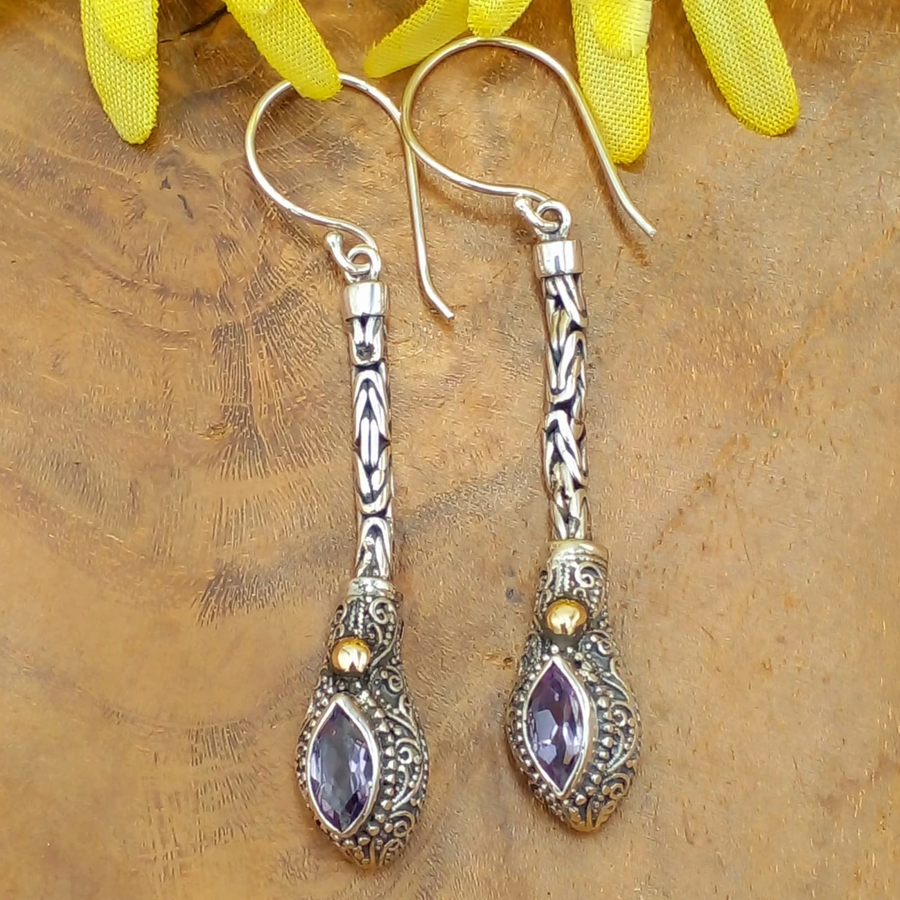 Anting Juntai Perak Permata Asli E1693 - Gambar 2