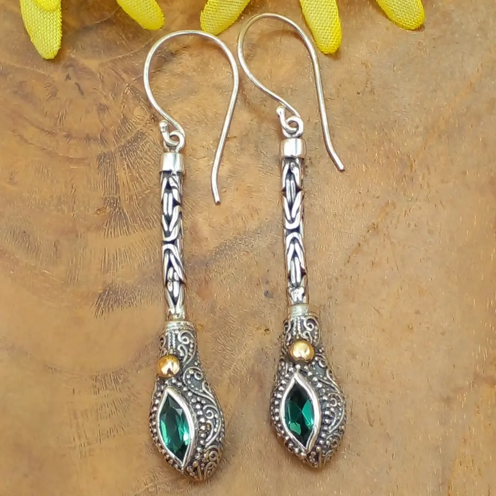 Anting Juntai Perak Permata Asli E1693