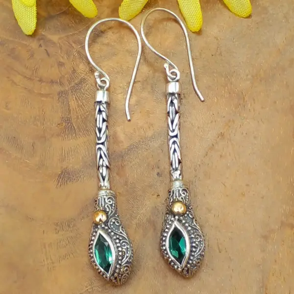 Anting Juntai Perak Permata Asli E1693
