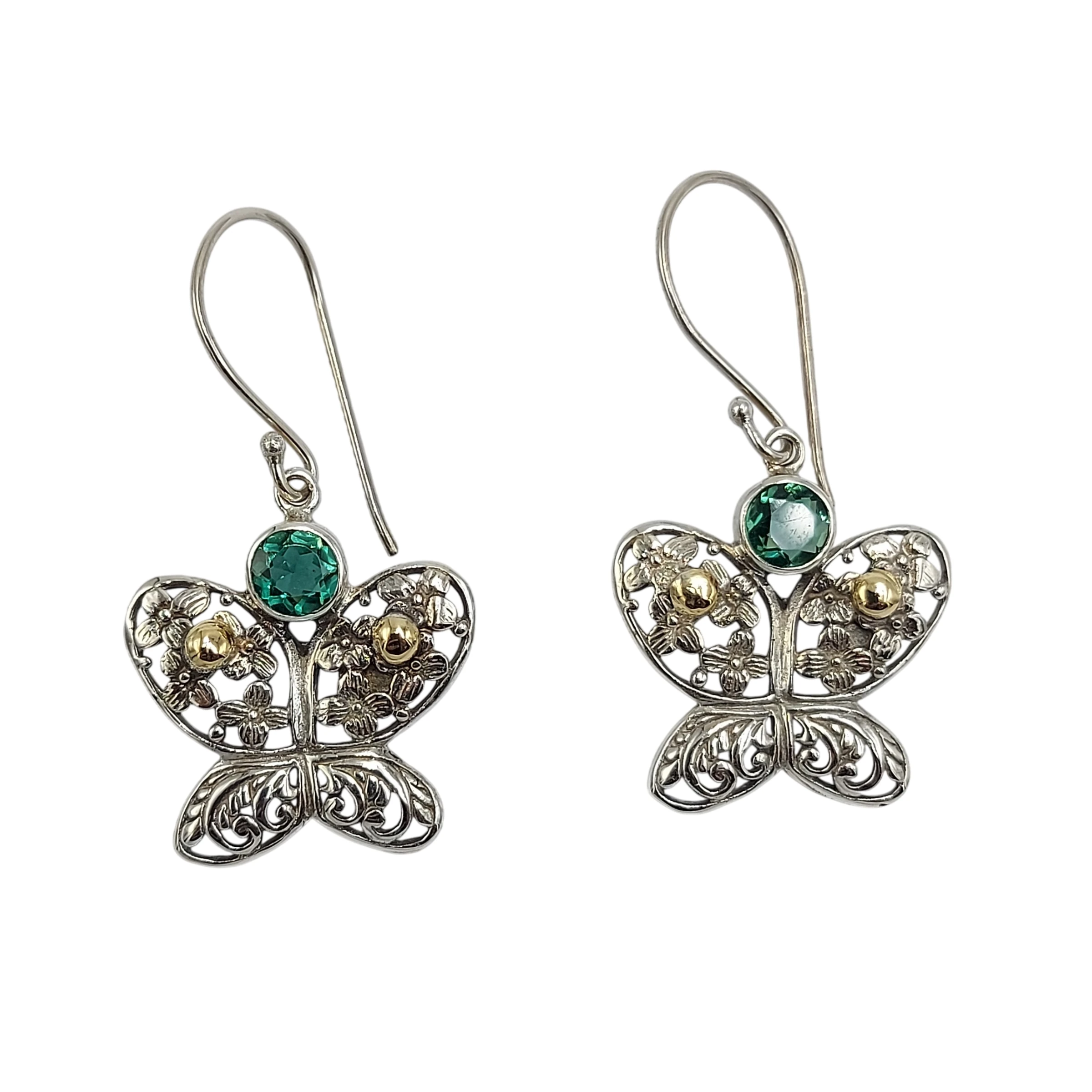 anting perak kupu-kupu