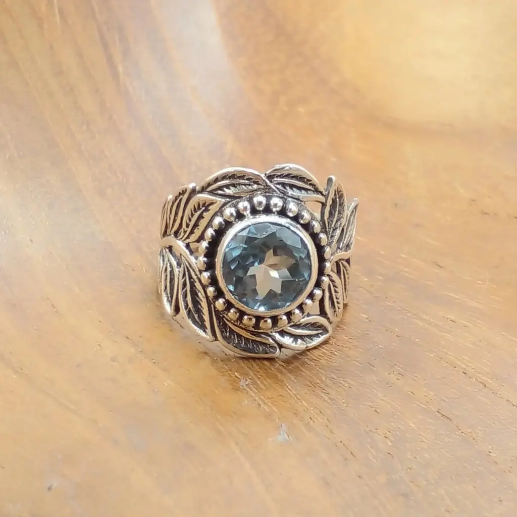 Cincin Perak Daun Permata Asli R770
