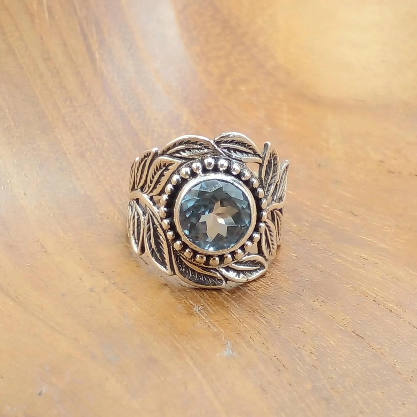 Cincin Perak Daun Permata Asli R770 - Gambar 3