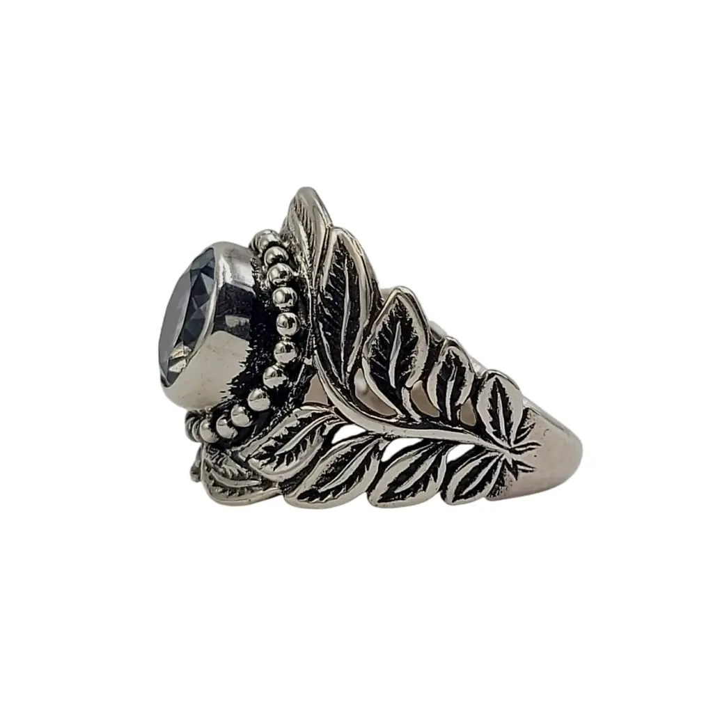 Cincin Perak Daun Permata Asli R770