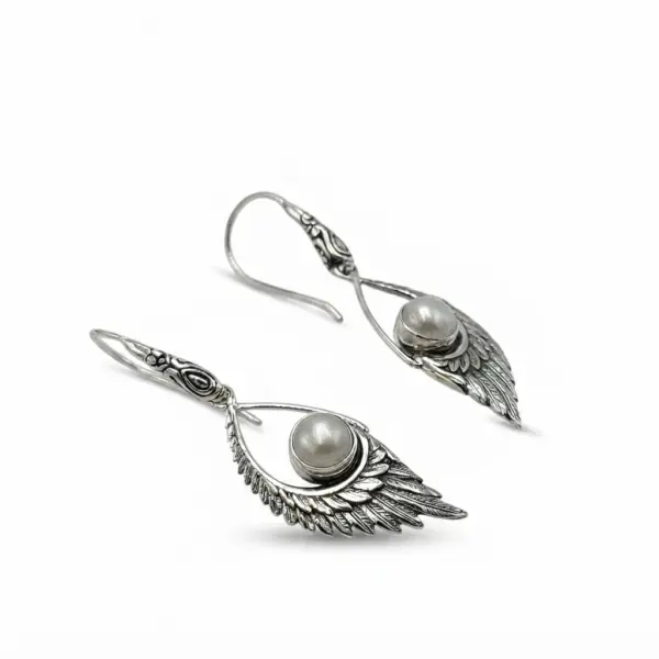 Anting Perak 925 Sayap Mutiara Asli E1439