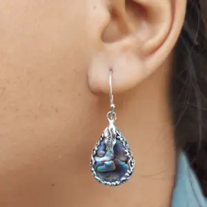 Anting Kerang Bali Perak Asli (Abalone Earrings) E1644 - Gambar 4