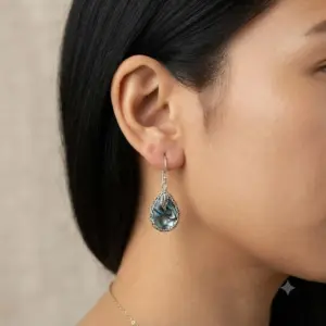 Anting Kerang Bali Perak Asli (Abalone Earrings) E1644 - Gambar 5