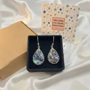 Anting Kerang Bali Perak Asli (Abalone Earrings) E1644 - Gambar 6