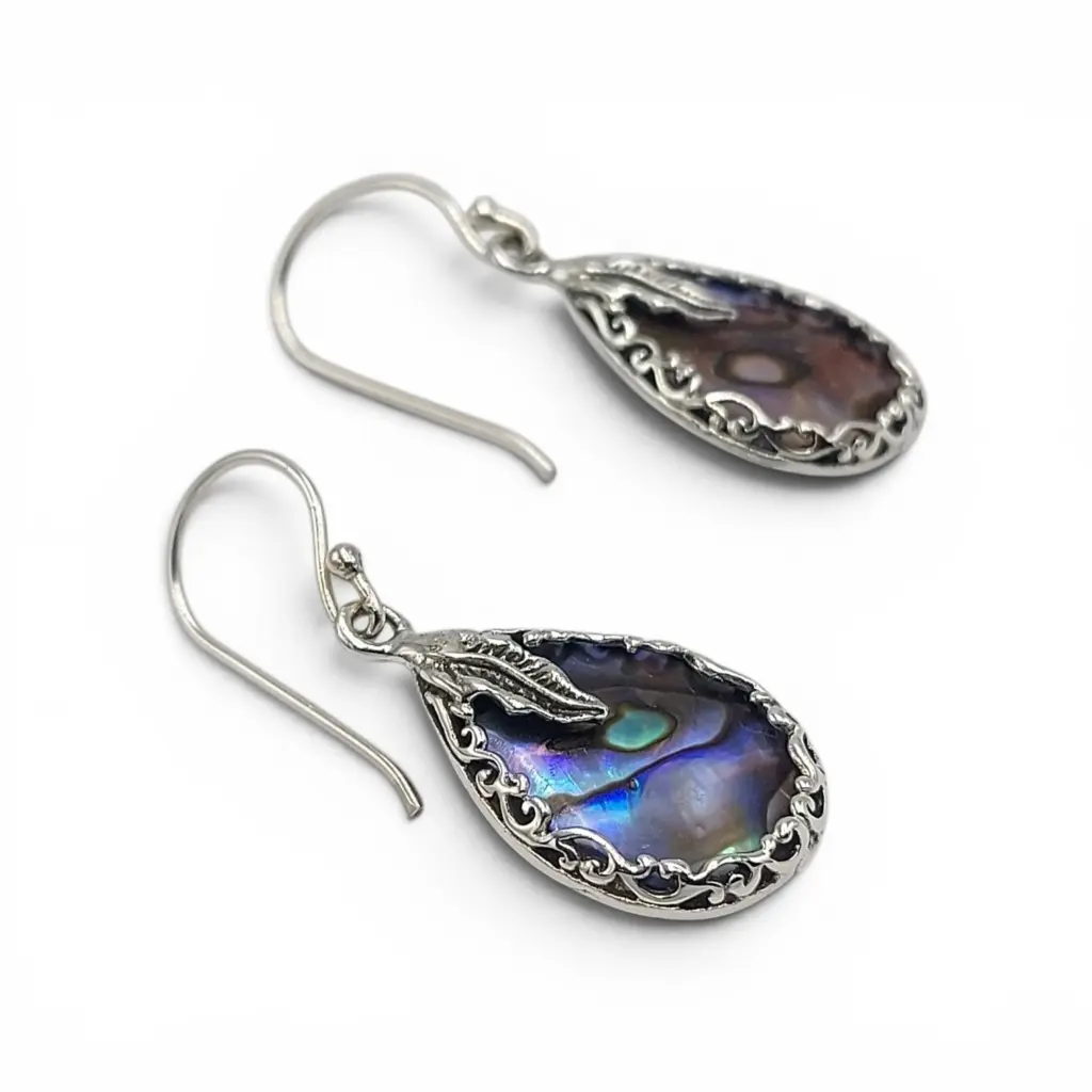 Anting Kerang Bali Perak Asli (Abalone Earrings) E1644