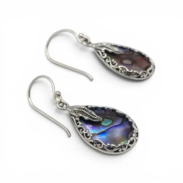 Anting Kerang Bali Perak Asli (Abalone Earrings) E1644