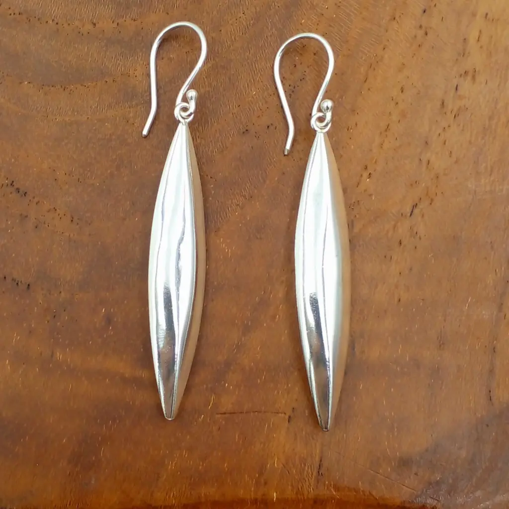 Anting Gantung Wanita Perak Asli (Elongated Marquise Drop) E1684