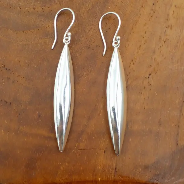 Anting Gantung Wanita Perak Asli (Elongated Marquise Drop) E1684