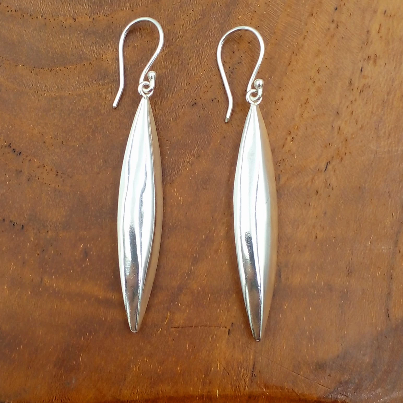 Anting Gantung Wanita Perak Asli (Elongated Marquise Drop) E1684 - Gambar 3
