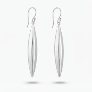 Anting Gantung Wanita Perak Asli (Elongated Marquise Drop) E1684 - Gambar 2
