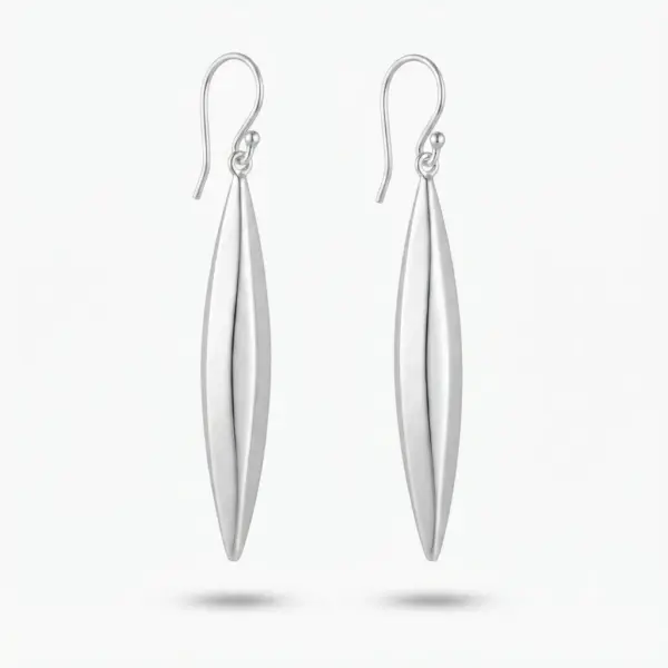 Anting Gantung Wanita Perak Asli (Elongated Marquise Drop) E1684