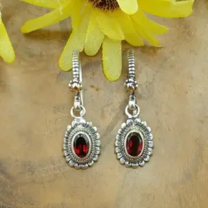 Anting Perak 925 Bunga Permata Asli E1715 - Gambar 3