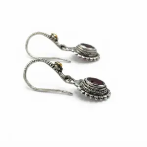 Anting Perak 925 Bunga Permata Asli E1715 - Gambar 2