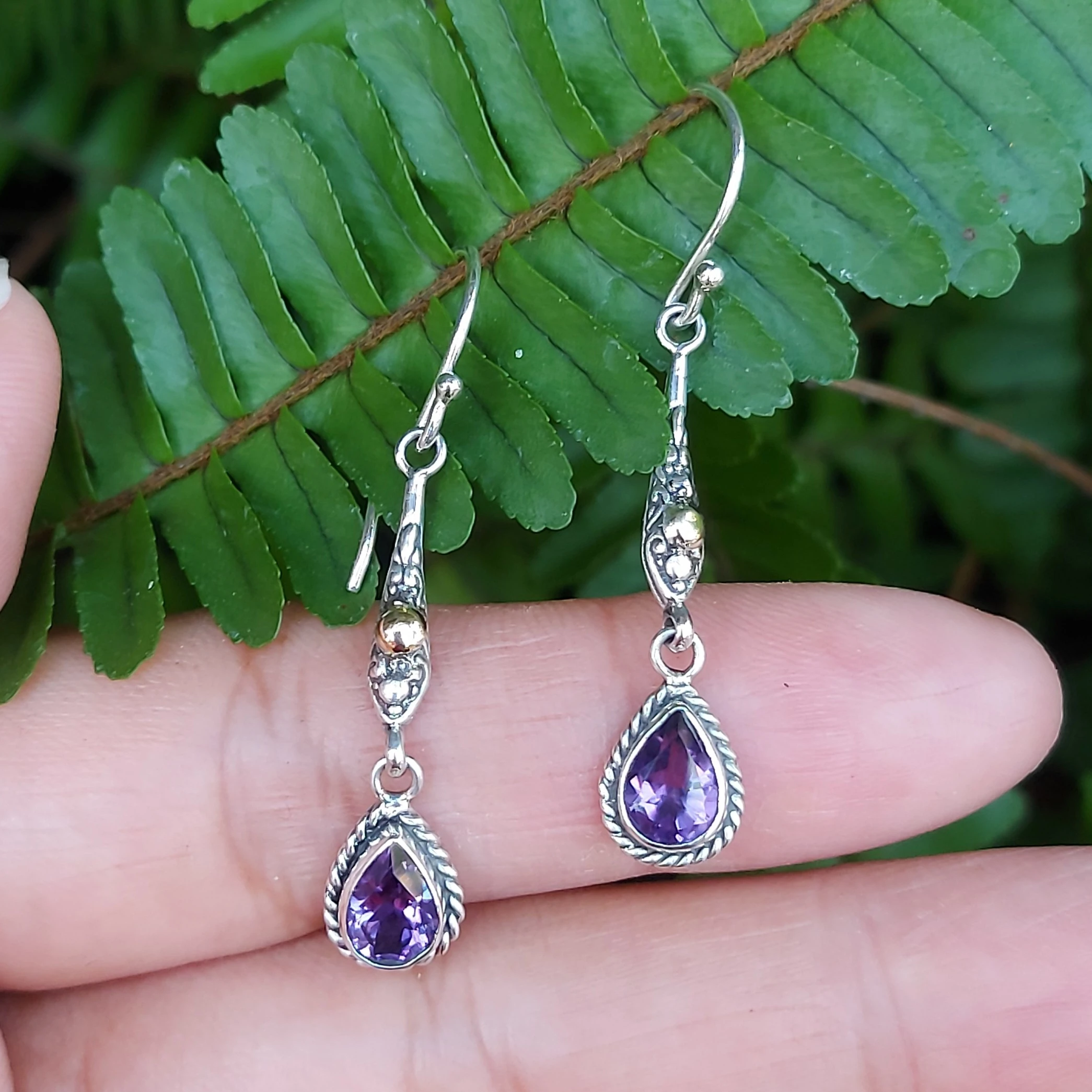 Anting Dangle Perak Bali Permata Asli E1801 - Gambar 5