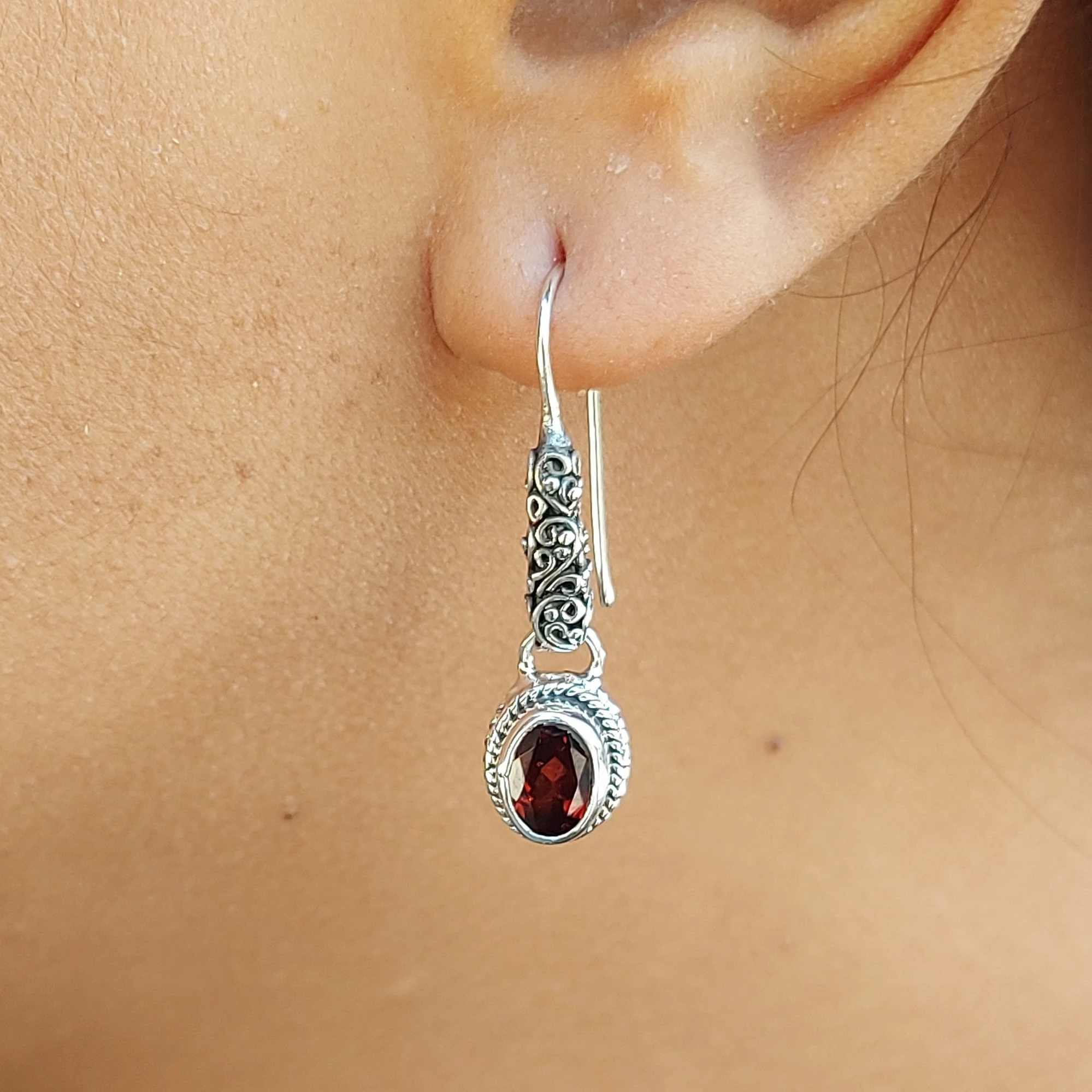Anting Dangle Perak Bali Permata Asli E1810 - Gambar 6