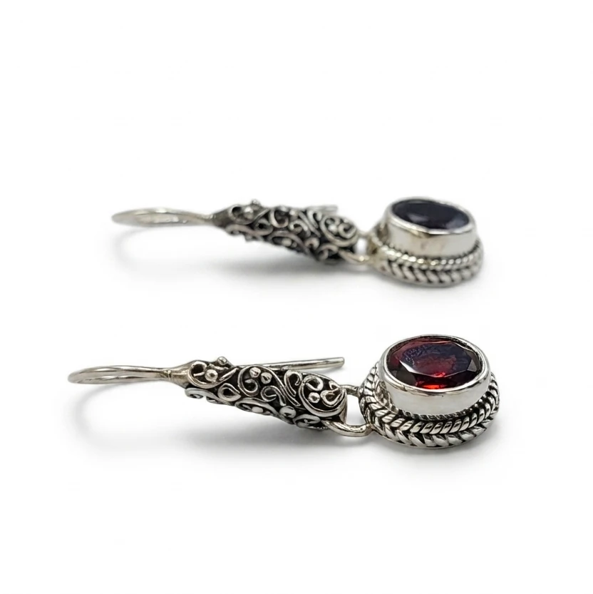 Anting Dangle Perak Bali Permata Asli E1810
