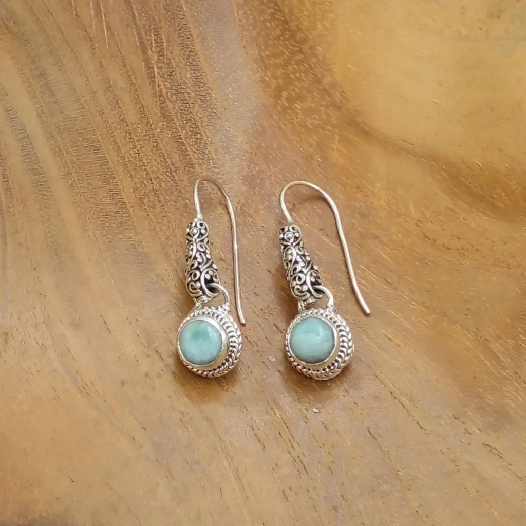 Anting Dangle Perak Bali Permata Asli E1811