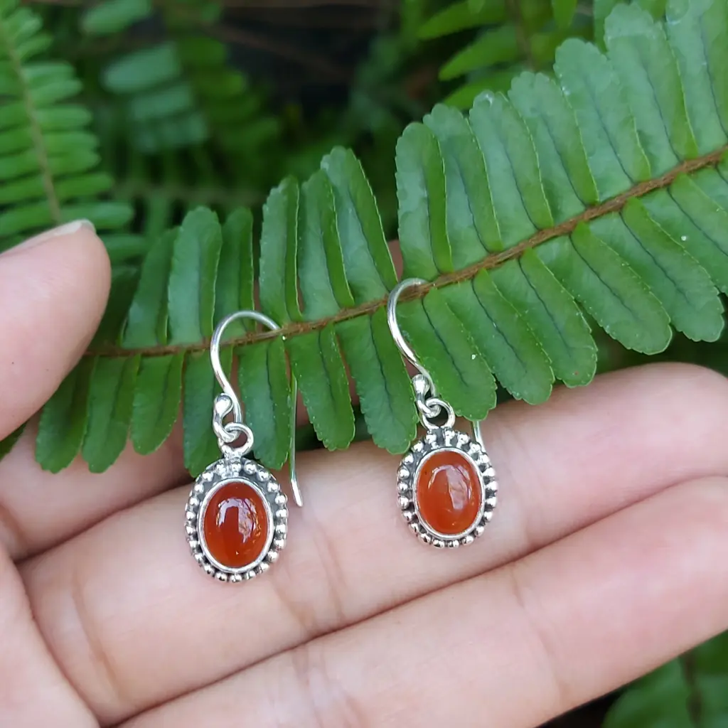 Anting Perak Permata Asli Motif Jawan E1820