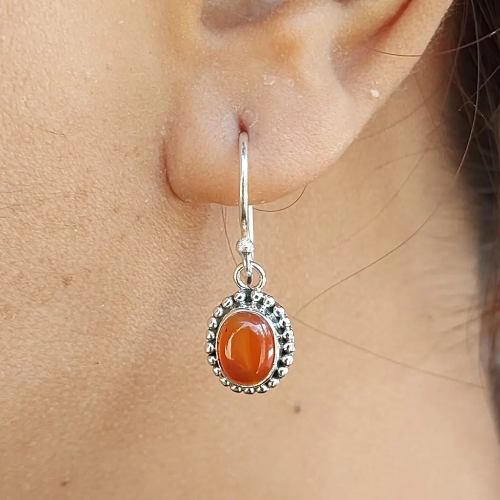 Anting Perak Permata Asli Motif Jawan E1820