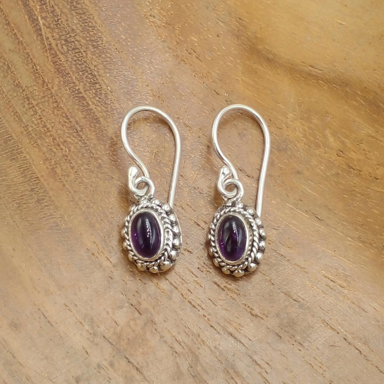 Anting Perak Permata Asli Motif Etnik (Twisted Wire - Jawan) E1857 - Gambar 3