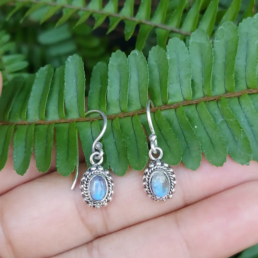 Anting Perak Permata Asli Motif Etnik (Twisted Wire - Jawan) E1857