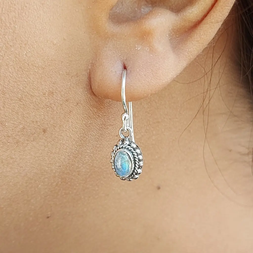 Anting Perak Permata Asli Motif Etnik (Twisted Wire - Jawan) E1857