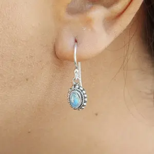 Anting Perak Permata Asli Motif Etnik (Twisted Wire - Jawan) E1857 - Gambar 9