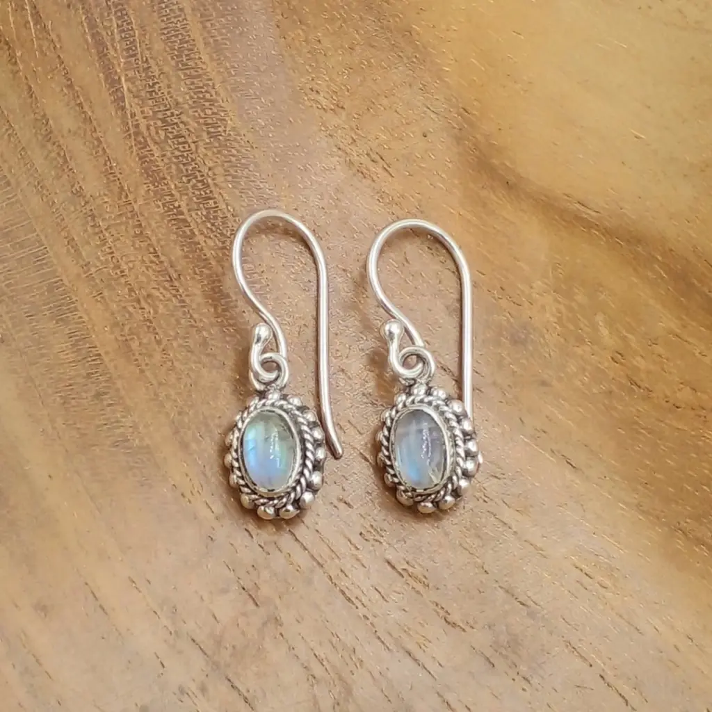 Anting Perak Permata Asli Motif Etnik (Twisted Wire - Jawan) E1857