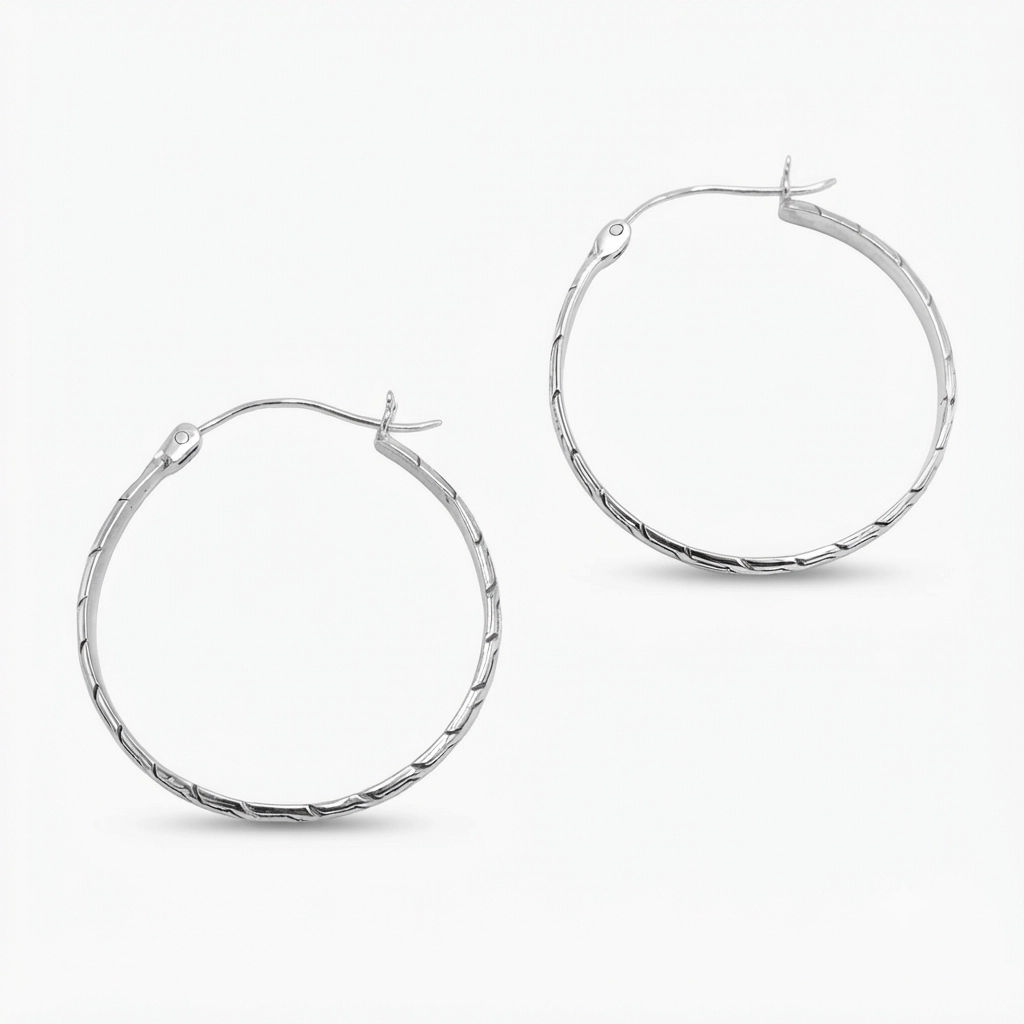 anting hoop silver