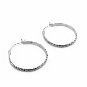 Anting Hoop Silver 925 (Tulang Naga Hoop Earrings) E1874 - Gambar 2