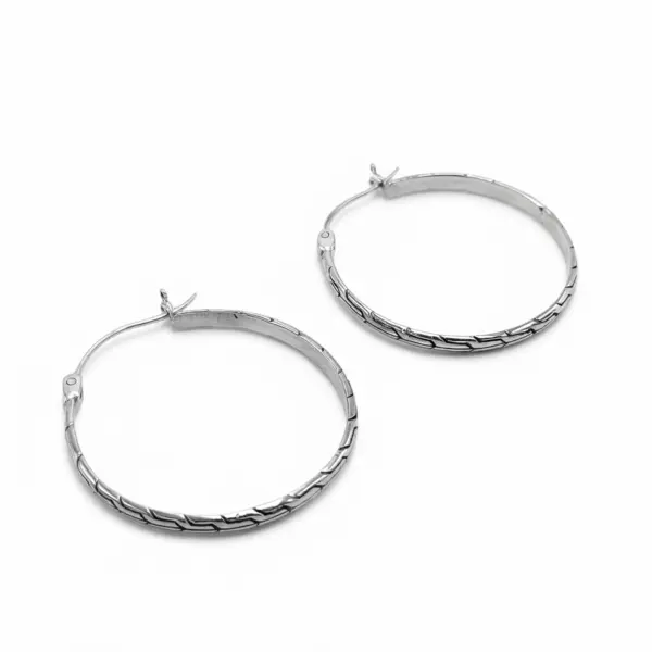 Anting Hoop Silver 925 (Tulang Naga Hoop Earrings) E1874