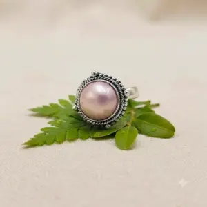 Cincin Perak Mabe Mutiara Asli R685 - Gambar 3