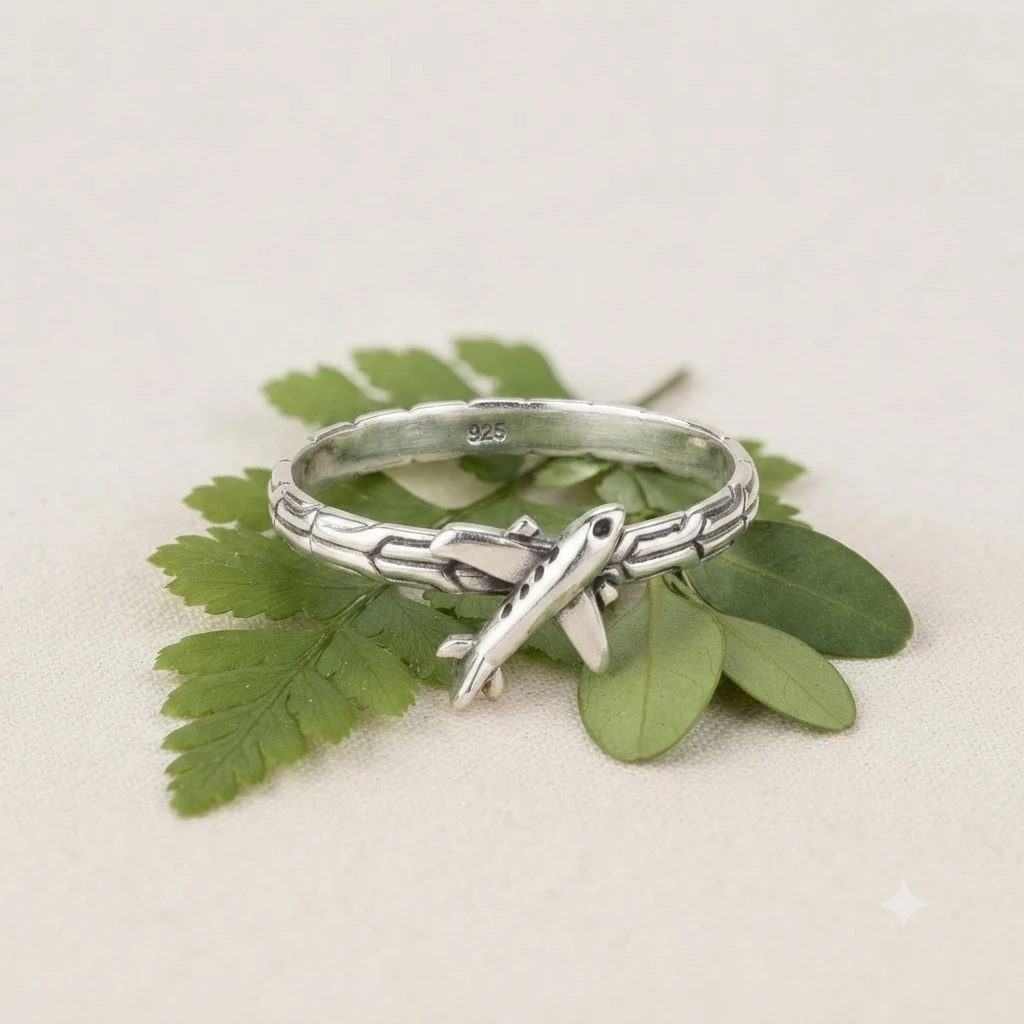 Cincin Pesawat Perak Asli 925 R710NG - Gambar 4