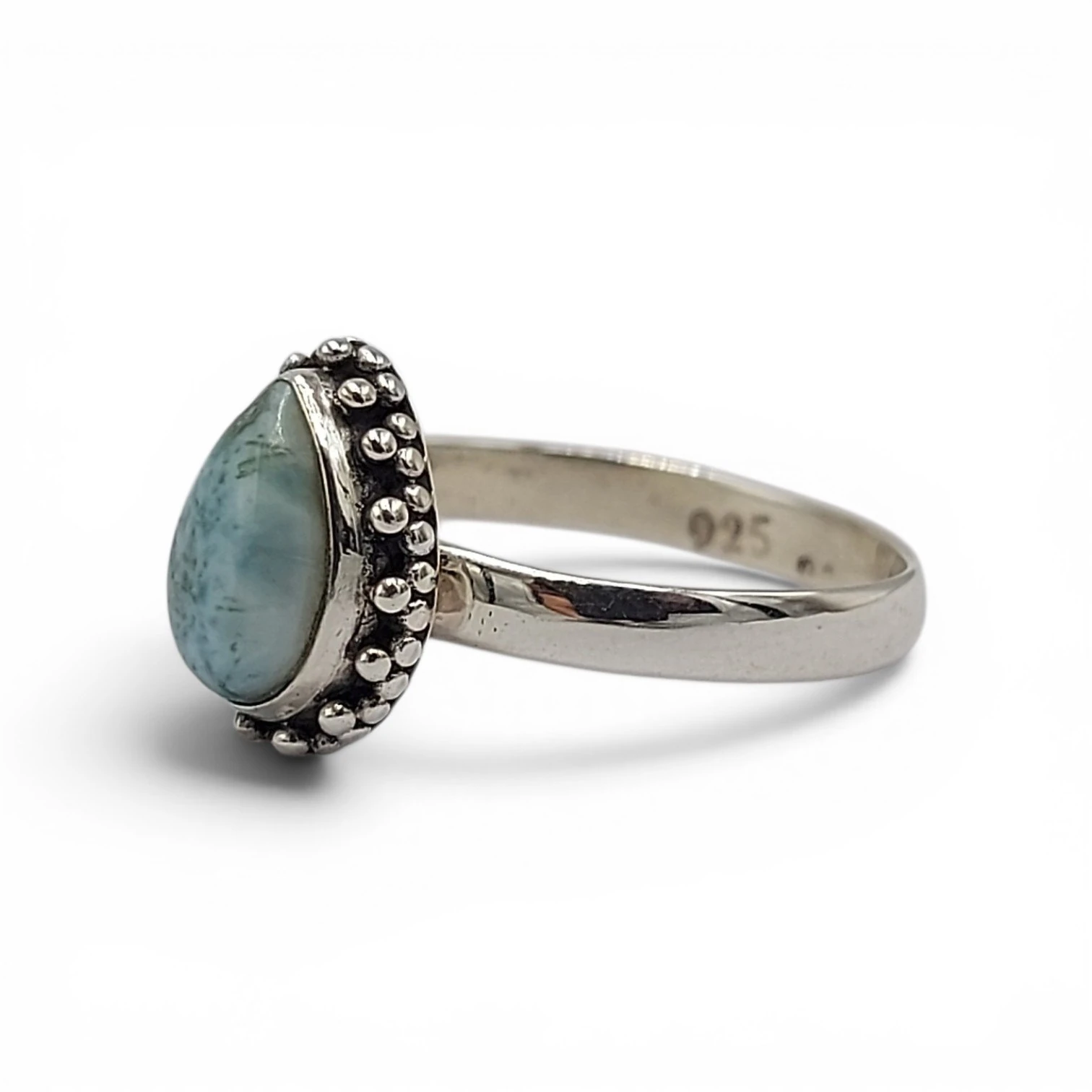 Cincin Perak 925 Permata Larimar R714 - Gambar 2