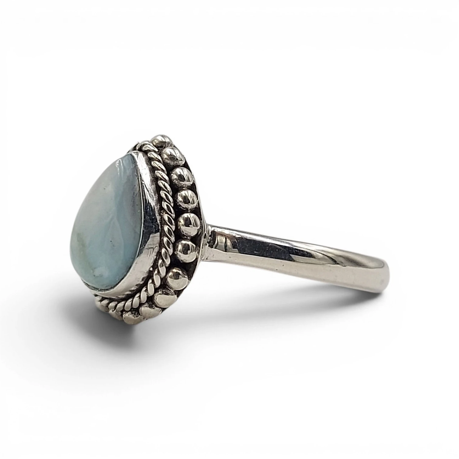 Cincin Larimar Perak Wanita Asli 925 R732 - Gambar 2