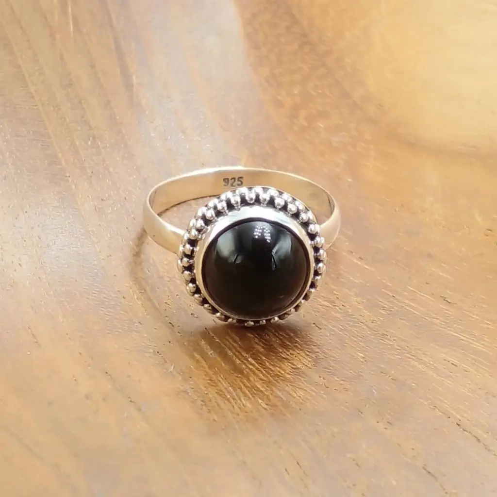 Cincin Wanita Perak Black Onyx R738
