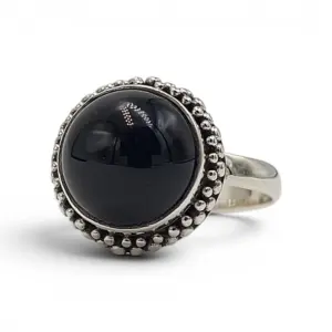 cincin wanita perak black onyx