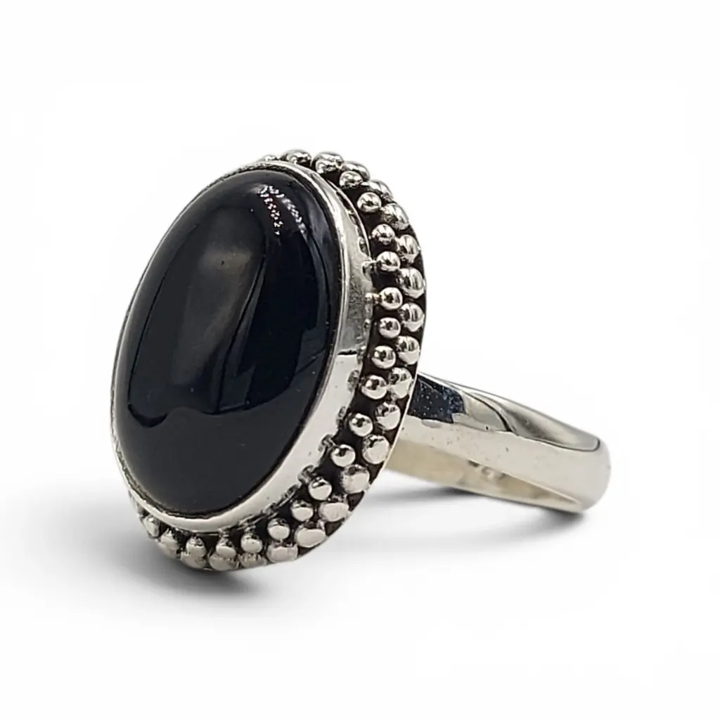 Cincin Wanita Perak Black Onyx R738