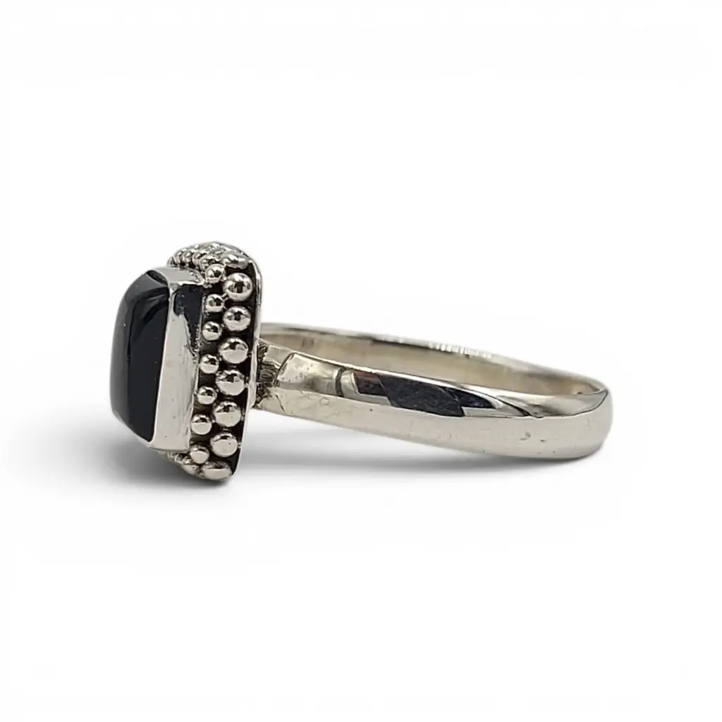 Cincin Perak Onyx Wanita Asli 925 R740