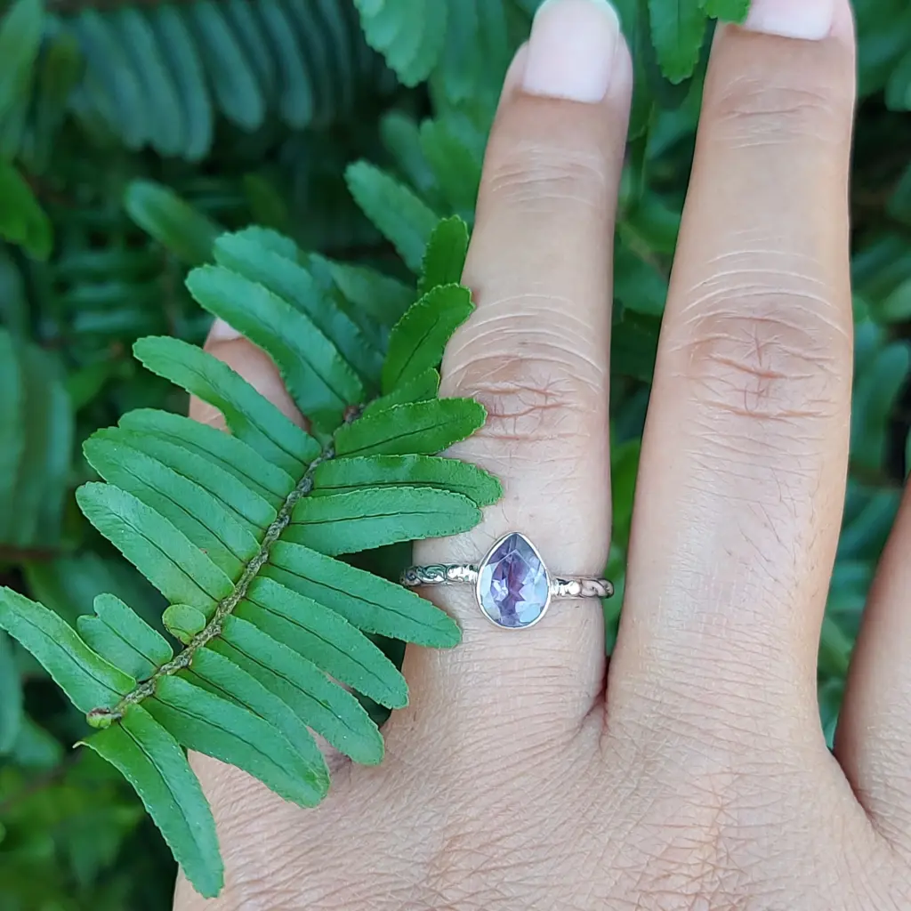 Cincin Wanita Perak Amethyst R747