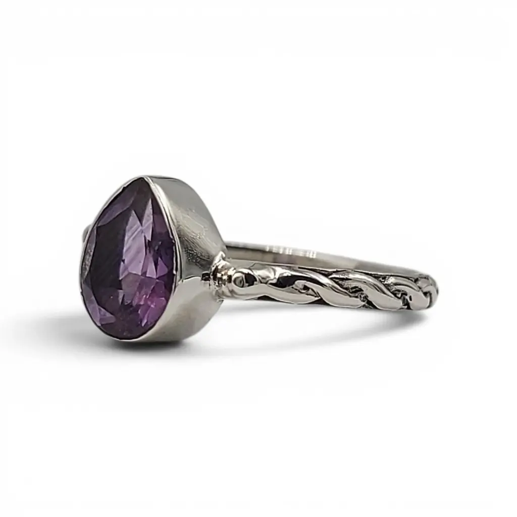 Cincin Wanita Perak Amethyst R747