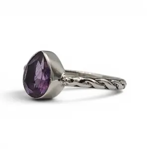 Cincin Wanita Perak Amethyst R747 - Gambar 2