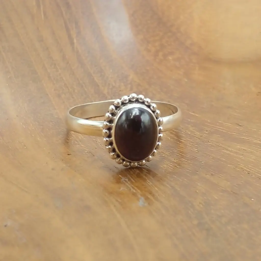 Cincin Perak 925 Garnet Asli R759