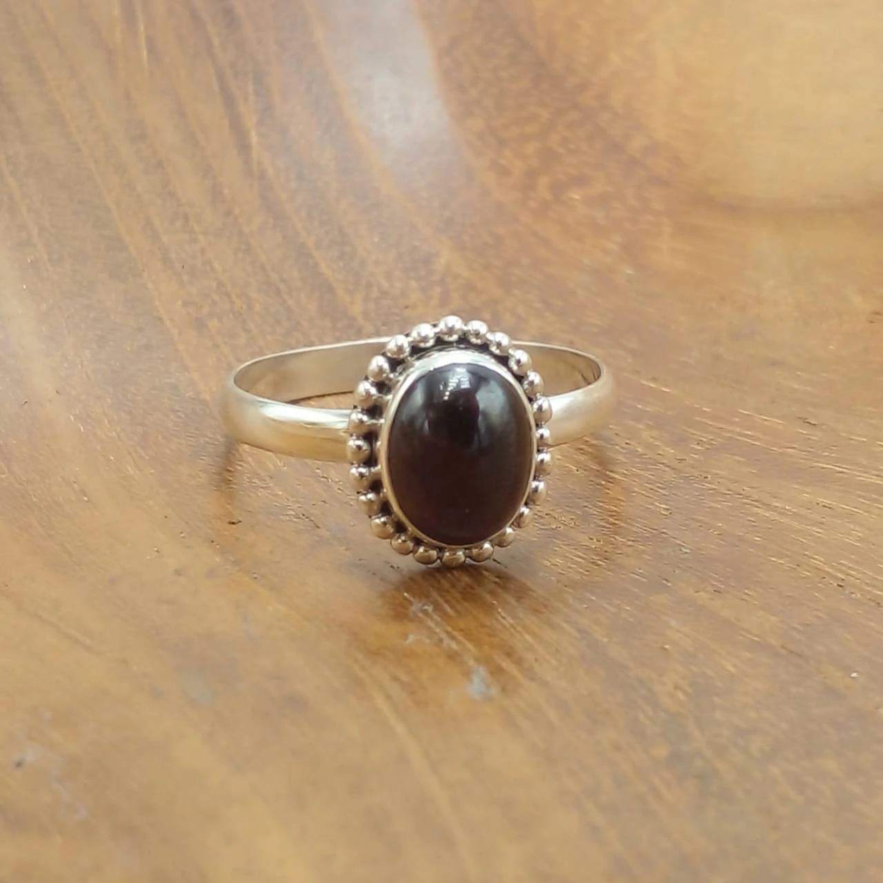 Cincin Perak 925 Garnet Asli R759 - Gambar 3