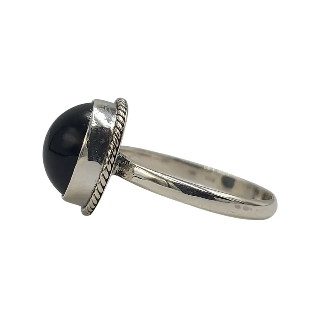 Cincin Perak 925 Black Onyx Asli R760