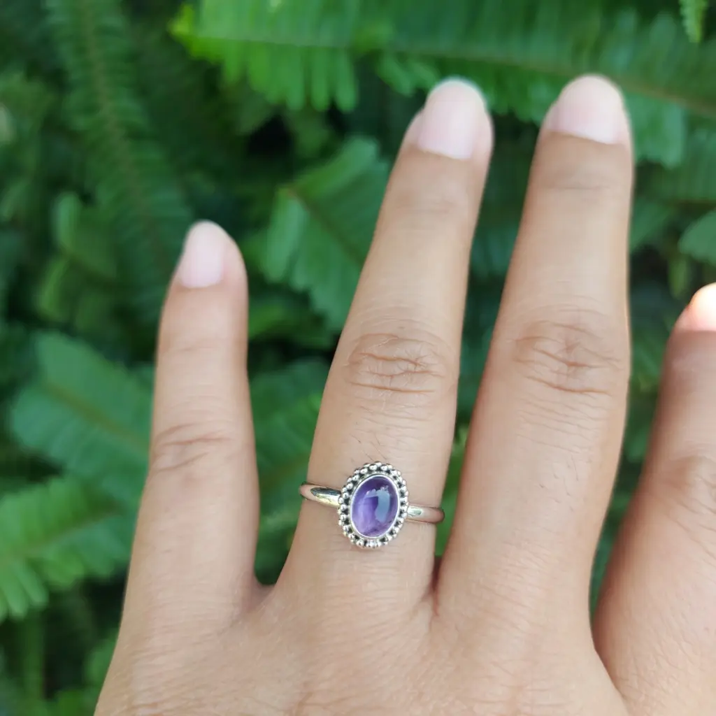 Cincin Perak 925 Permata Asli R762